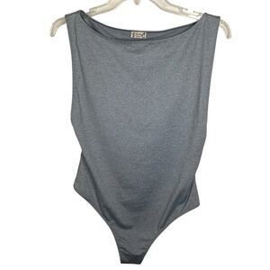 Free People Raven Bodysuit Top Sz M Blue Intimate Line Feminine Sexy Soft NEW